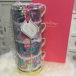 ✨NWT Lilly Pulitzer 4 Cappuccino Mugs Set